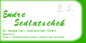 endre sedlatschek business card